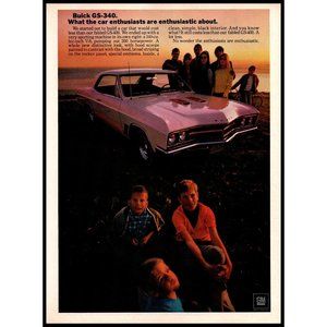 1967 Buick GS-340 Coupe Vintage Print Ad Family Sunset Coast Wall Art Photo